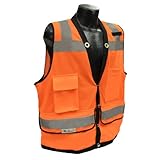 Radians SV59-2ZOD-XL Class 2 Heavy Duty Surveyor Safety Vest, Orange Mesh Solid, Extra Large