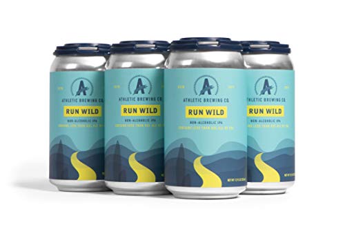ATHLETIC BREWING COMPANY - RUN WILD IPA (NON-ALCOHOLIC BEER) 24-PACK - THE #1 NON-ALCOHOLIC, LOW-CALORIE, AWARD WINNING CRAFT BREW