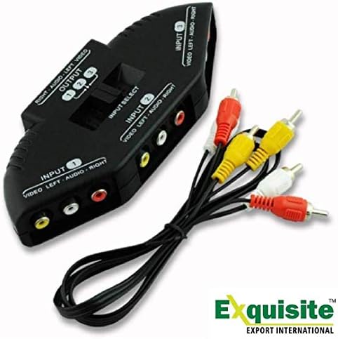 Exquisite Export International 3 Way Audio Video AV RCA Composite Switch Switcher Splitter