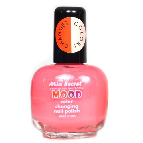 1 MIA SECRET MOOD COLOR CHANGING MD01 PINK to PEACH NAIL POLISH LACQUER MADE IN USA + FREE EARRING