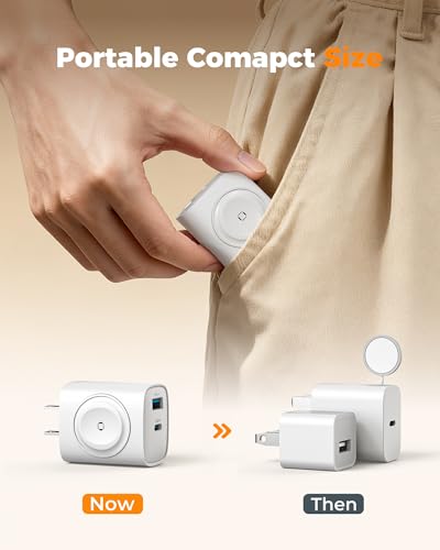 TESSAN Cargador para Apple Watch 3 en 1, PD 20W Cargador USB C Magnético con Dos USB Puertos, Cargador Inalámbrico Compatible with iPhone, AirPods, iWatch SE/S7/S8/S9/S10/S11 Series