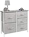 Sorbus Dresser with 5 Drawers - Chest Organizer Unit with Steel Frame Wood Top & Handle Easy Pull Fabric Bins for Clothes - Storage Furniture for Bedroom, Hallway, Living Room, Nursery & Closet