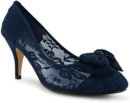 mid heel navy court shoes uk