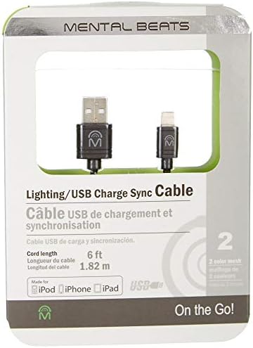 Mental Beats Lightning to USB Charge & Sync Cable Black