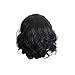 Clearance 11 inch Strongly Scalable Black Wave Bob Curly Brazilian Wigs For Black Women Full Rose Net (1 Wig, Black)