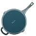 Ayesha Curry Home Collection Enameled Cast Iron Skillet/Fry Pan with Pour Spouts, 12 Inch, Twilight Teal