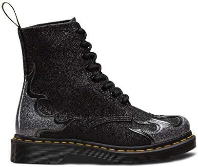 Dr Martens Pascal Flame Glitter 1460 Boots (Pewter/Gunmetal/Black)