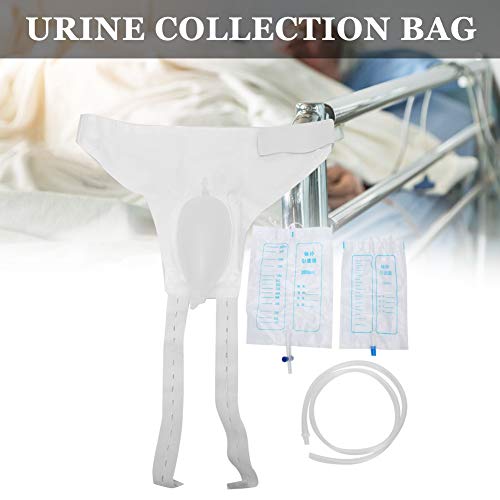Jonlaki Wearable Urine Collector Bag, Reusable Pee Holder Urinal Pants Portable Travel Urine Funnel Bag for Man Woman Elderly,1000ml and 2000ml (#1)