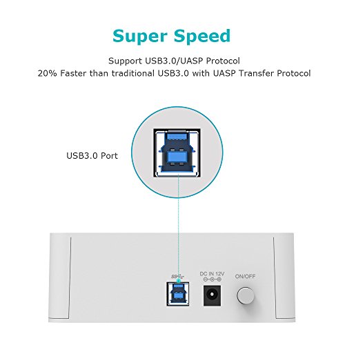 ineo USB3.1 Gen1 to SATA 2.5" or 3.5 inch SSD/HDD Docking Station with Free Type c Adapter [T3527-II+] - Thumbnail 3