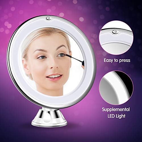 image for MTORED 2020 Upgraded 10x Magnifying Lighted Makeup Mirror with Lights,