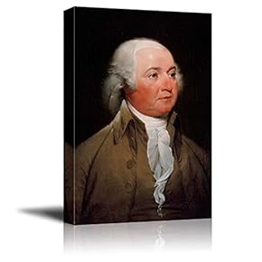Portrait of John Adams by John Trumbull (2nd President of The United States) - American Presidents Series - Canvas Wall Art Gallery Wrap Ready to Hang - 12x18 inches