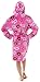 Burklett Women's Hooded Printed Flannel Fleece Bathrobe Robe w/Side Pockets,Donuts,Short