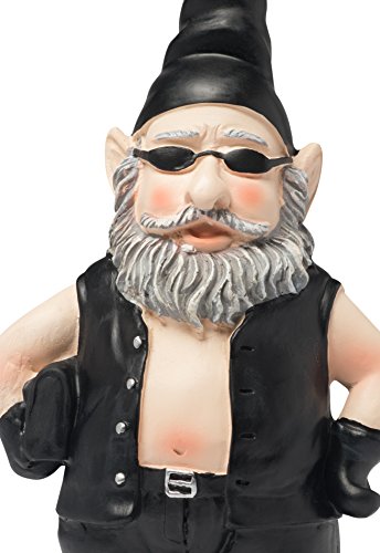 Gnome Garden Sculpture - Biker Gnome Funny Garden Decor, Indoor or Outdoor Use