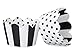Black and White Cupcake Wrappers for Weddings, Graduations, Kids and Adult Birthday Parties, Baby Showers. Set of 24 Reversible Cup Cake Holder Wraps with Polka Dots and Stripes. Black, White