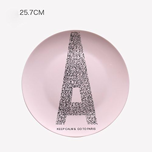 QINGF Modern Minimalist Decorative Ceramic Dish Creative Home Living Room And Restaurant Wall Ornaments Round Porcelain Plate (10 Inches),Paris