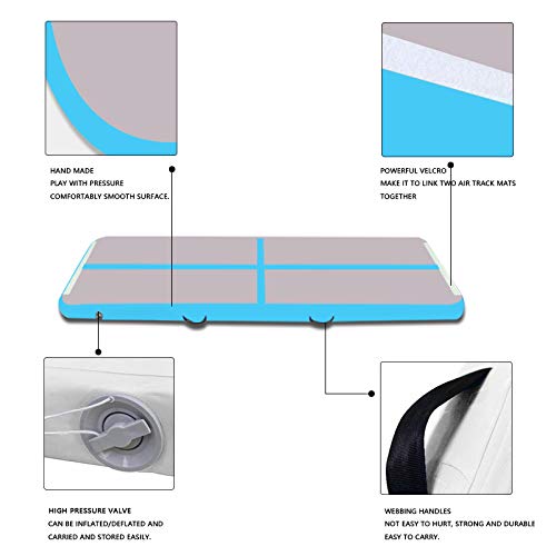 Tuxedo Sailor 10ft/13ft/16ft/20ft Inflatable Gymnastics Air Track Tumbling Mat 4in/6in/8in Thick Tumbling Air Track Mat with Electric Air Pump for Cheerleading/Gymnastics/Beach/Gym/Home use - Thumbnail 4