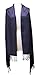 AN Womens Navy Blue Pashmina Shawl Wrap Scarf with Tassels