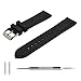 Benchmark Basics Black/Black Stitching 22mm Quick Release Silicone Watch Band - Replacement Rubber Watch Straps for Men & Women - Compatible with Regular & Smart Watches