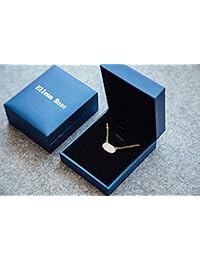 Ellena - Collar con dije ovalado de oro de 14 quilates con diseño de rosas y ruzy 100 % natural, joyería de Druzy genuina