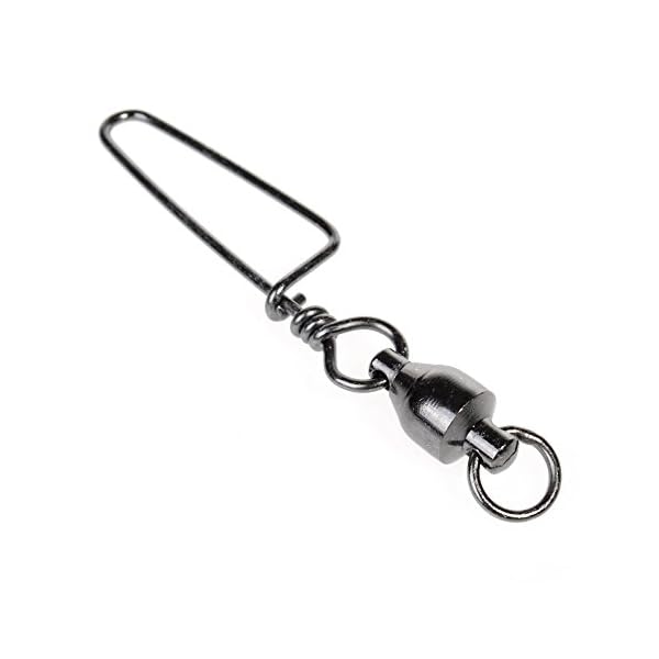DrFish-High-Strength-Fishing-Ball-Bearing-Swivel-with-Coastlock-Snap-Welded-Ring-Saltwater-Standard-High-Strength-26Lb-to-500Lb100-Copper-Stainless-Steel-Black-Nickle-Coated