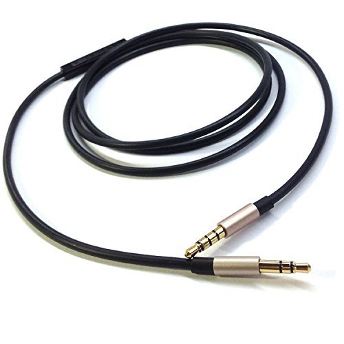 1.2m Replacement Audio Cord / Cable For Skullcandy Crusher AVIATOR 2.0 & HESH 2.0 headphone with Remote volume control and Mic for iphone-Gold Plated