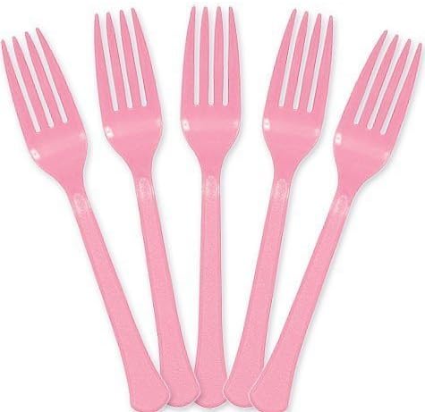 Extra Heavy Weight Plastic Forks | 20ct (New Pink)