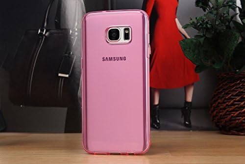 Samsung Galaxy S7 Edge TPU Case, Nature transparent soft cover,thin Slim and light TPU fit the phone well,High translucent case (Transparent Pink)