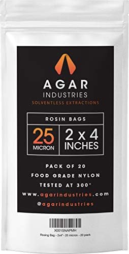 Agar Industries - Rosin Press Filter Bag - Screens for Solventeless Oil Extractions in Rosin Tech (20 Pack, 2x4 in. 25 Micron)