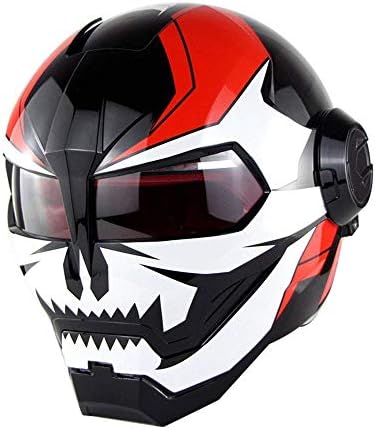 CHEYAL D.O.T Certified Motorcycle Helmet Motocross Full Face Casco Moto Flip Open Mask Helmet, Iron Man Transformers - M, L, XL