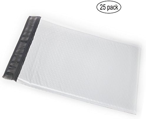 HLRM 10.5 x 16 Inches White Poly Bubble Mailers Padded Envelopes (Pack of 25) BB01525