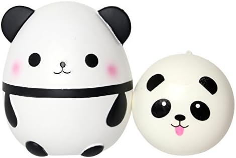 MENGWEI 2in1 Jumbo Squishies 5.5" Panda Squishy and Buns Squishy Slow Rising Squishies Bread Scented Kawaii Stress Relief Squishy Toys