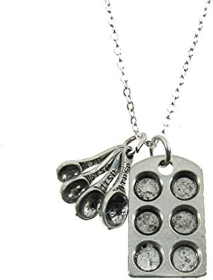 Baby Loves Pink Muffin Pan and Measuring Spoon - Baking Necklace