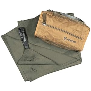 Gear Aid Unisex’s 44033 Quick Dry Microfiber Towel for The Gym, Travel and Camping, Olive Drab, Medium, 20″x40″, OD Green, MED