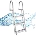 RecPro Marine Pontoon Boat Dock Heavy Duty Aluminum Removable Boarding Ladder (3-Step)