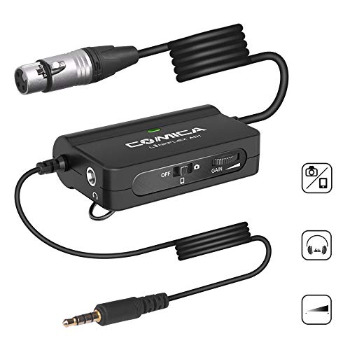 Comica LinkFlex AD1 XLR to 3.5mm Audio Adapter Preamp, Microphone Preamp for DSLR Camera, Canon, Sony, Panasonic, Samsung, Huawei, iPhone, and Laptop- Audio Preamp with Real-time monitor - Thumbnail 7