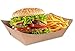 URPARTY - 250 pcs Medium Classic Brown Paper Food Serving Tray - 7
