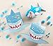 Juvale Shark Favor Boxes - 24-Pack Paper Treat Boxes with Die-Cut Shark Design, Sea Themed Party Favors Boxes, Goodie Gift Loot Boxes, Kids Birthday Party Supplies, 6 x 2.1 x 7.75 Inches