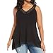 GONKOMA Women's Summer Plus Size Lace Vest Sleeveless Loose Tops Blouse