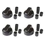 4 Pack Black Universal Stove/Oven Control Knob With 12 Adapters