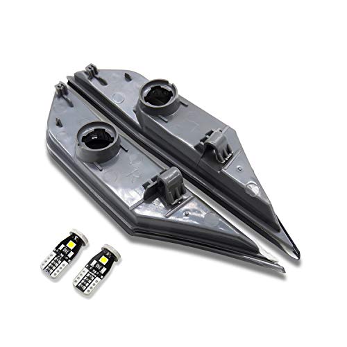 AutoJoy Club JDM Smoked Lens White Full LED Bulb Front Side Marker Light Kit Fit 2016-2020 10th Honda Civic, Powered by 90-SMD LED, Replace OEM Sidemarker Lamps