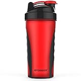 Joyshaker Shaker Bottle for Protein Mixes, Leak Proof Guarantee BPA and Phthalate-Free Plastic Wide Mouth Gyms Sports Shaker Cup With Mixer 28oz (Dark red)