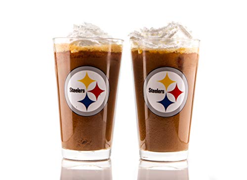 Duck House NFL Pittsburgh Steelers Unisex Pint Glass Setpint Glass Set, Clear, 16 oz/ea