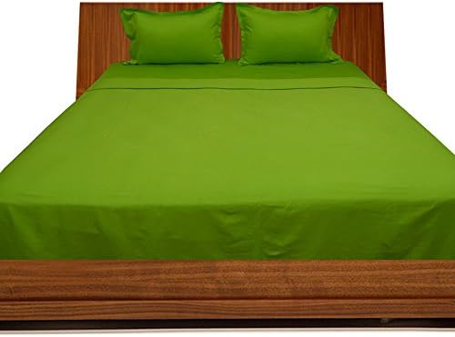 Relaxare Twin XL 300TC 100% Egyptian Cotton Parrot Green Solid 4PCs Sheet Set Solid (Pocket Size: 24 inches)
