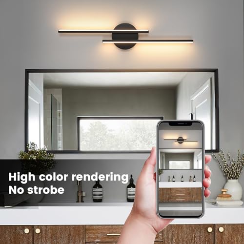 Riserva Indoor Wall Light, 24 W Modern Lamp, Long LED Black Wall Lamp, Wall Lamp for Bedroom, Stairs, Hallway, Living Room, 3000 K Warm White