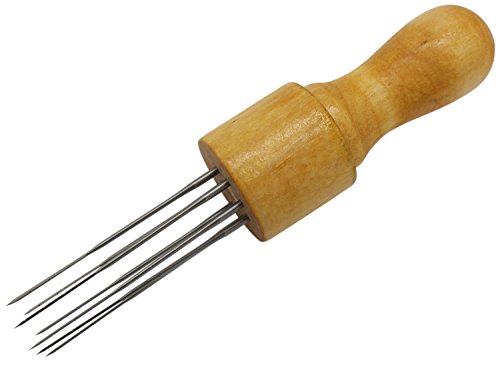 DIY Eight Needles Tool Craft Wool Felt Stitch Punch Tool with Solid Wooden Handle Felting Needle Kit (Wooden Handle) - Thumbnail 3