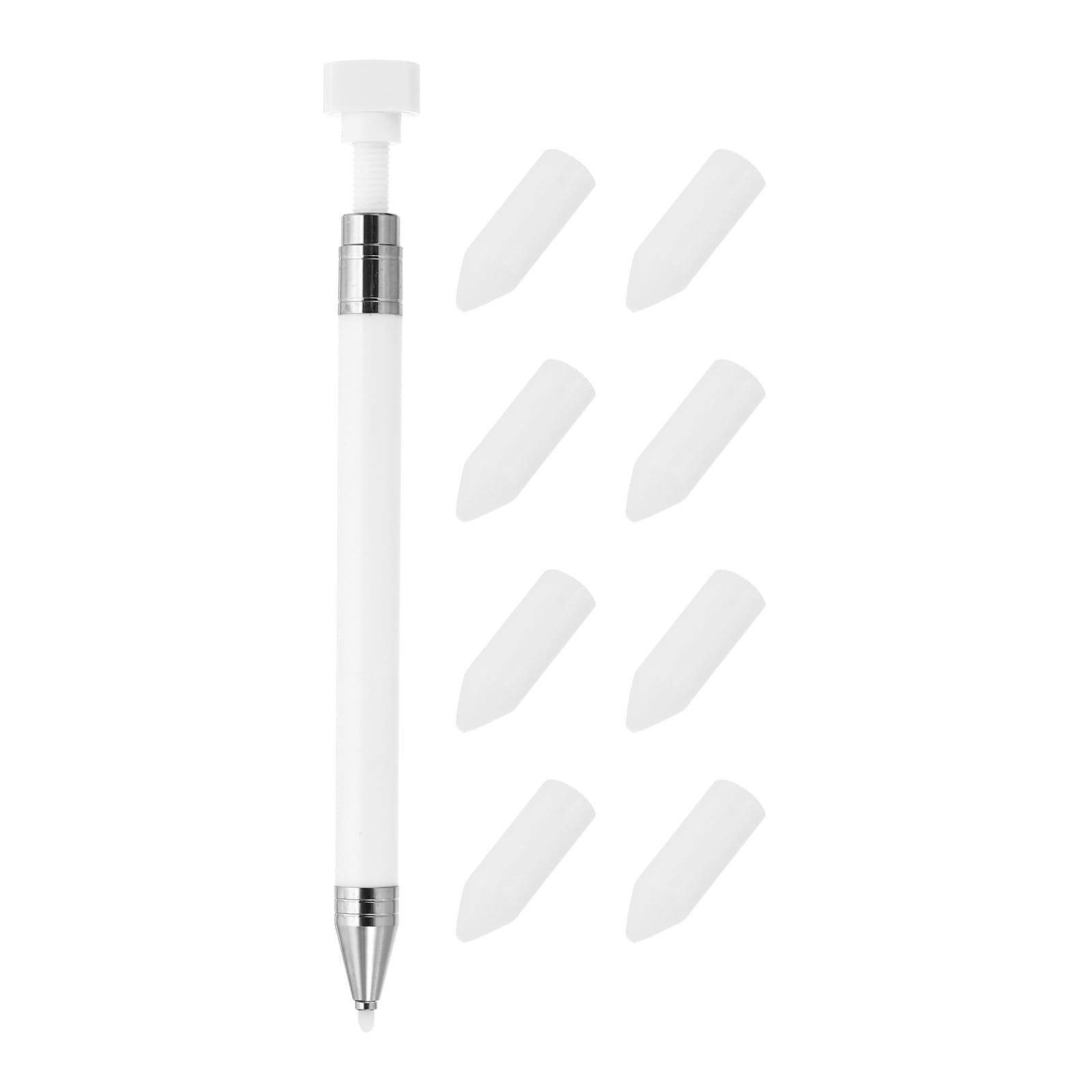 PATIKIL Diamond Art Pen with Wax, Fine Point Rhinestone Picker Tool Accessories Refillable Pencil & 8 Pcs Wax for Gem Art Nail DIY Craft, White