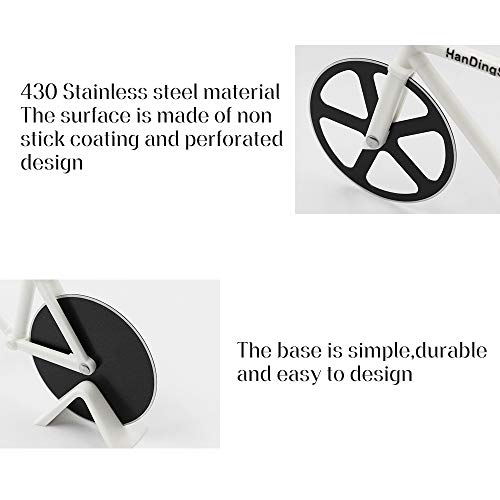 Bicycle Pizza Cutter Wheel,Bike Pizza Slicer Dual Stainless Steel Non-stick Cutting Wheels With a Stand best for Holiday Vacation Housewarming Cool Kitchen Gadget Cool Men's Gift - Thumbnail 4