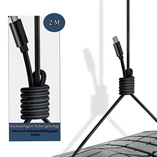 Aenkall USB C Kabel Schnellladekabel 2M, Lange USB C Ladekabel [2 Stück], Nylon Typ C Ladekabel, Usb Typ C Kabel Kompatibel für Samsung Galaxy/S21/ S20/ S10/ S9/ S8+ /S10/A71/A52, Huawei P40/ P30/ P20