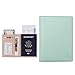 JNJSTELLA Genuine Leather RFID Blocking Passport Holder Compact Card Case Travel Wallet Sky Blue