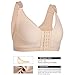 Burvogue Women Post-Surgery Front Closure Brassiere Sports Bra (XL (38B,38C,38D,40A), Beige)